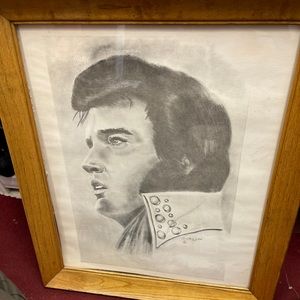 Framed Pencil Drawing | Elvis Presley